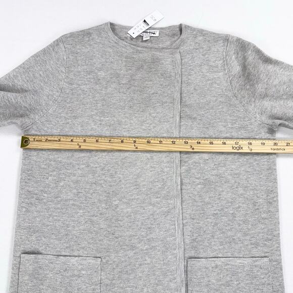 J Crew Women's Juliette Wool Blend Collarless Sweater Blazer Small Heather Gray - Picture 14 of 16